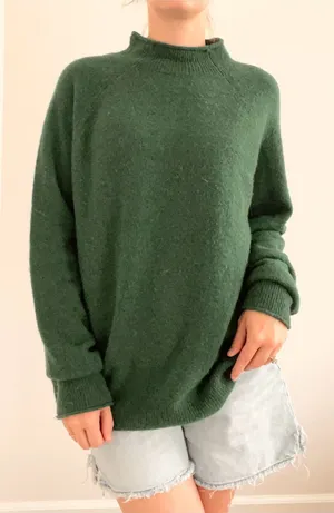 J. Crew Deep Green Wool Roll Neck Sweater thumbnail 1