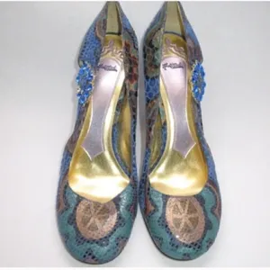 Hale Bob Blue Heels Shoes thumbnail 4
