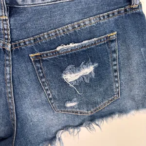 We The Free Free People‎ Distressed Denim Shorts Blue Button Fly Sz 28 High Rise thumbnail 7