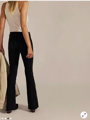 We The Free Level Up Slit Slim Flare Jeans size 25 color pitch black EUC thumbnail 3