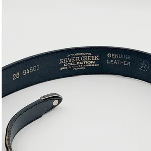 Silver Creek Collection Western Belt Size 28 Black Leather Concho Buckle Rodeo thumbnail 3
