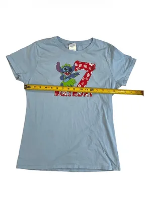 Disney’s Lilo and Stitch “7th Birthday” Kids T‑Shirt with Hula Stitch thumbnail 3