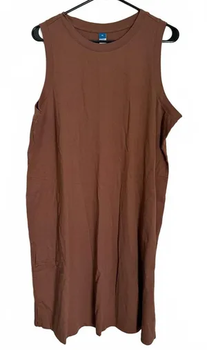 Old Navy Women's Shift Dress Size XL Extra Large Brown Sleeveless Minimalist thumbnail 1
