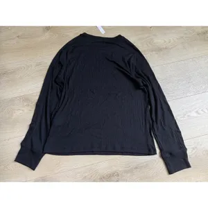 NWT MADEWELL Ribbed Crewneck Long-Sleeve TEE TOP Stretch Black Casual SIZE XL thumbnail 2