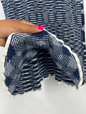 See by Chloé Navy & White Geometric Ribbed Knit Dress XL thumbnail 6