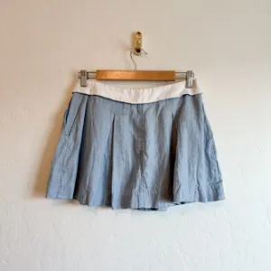 Reformation | Hailey 100% Linen Low Rise Mini Skirt in Mineral Blue‎ thumbnail 5