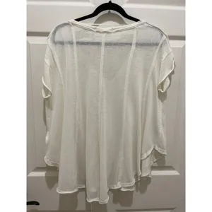 We The Free Off White V-Neck Raw Hem Oversize Boho Top Small thumbnail 5