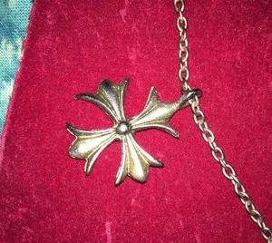 90s vintage cross necklace Silver thumbnail 2