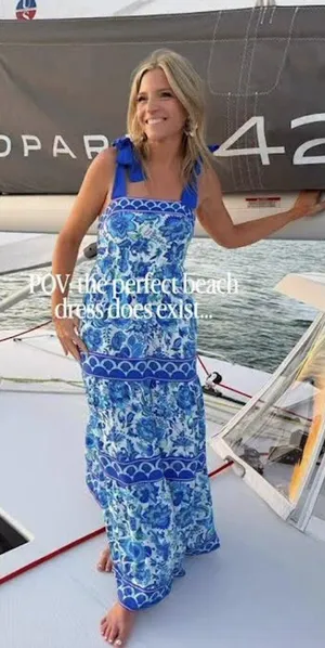 BEACH RIOT Charlotte Dress in Royal Riviera Size Small thumbnail 1