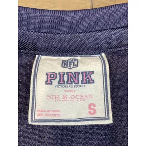 Victoria’s Secret PINK Patriots Jersey Size S Navy Sequin Logo Short Sleeve thumbnail 5