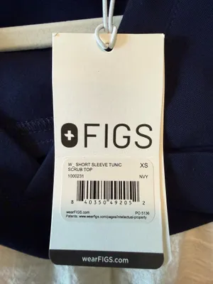 FIGS Navy Halle V-Neck Short Sleeve Tunic Scrub Top thumbnail 7