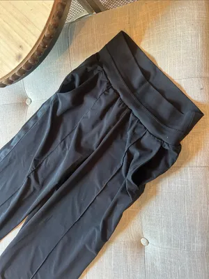 Athleta Black Nolita Wide Leg Satin Trim Size 0P thumbnail 5