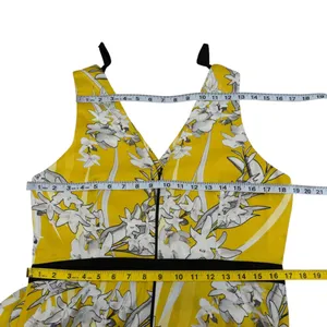 Coast Larrison Printed Satin Faux Wrap Midi Dress Yellow Floral 12 Wedding Guest thumbnail 12