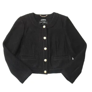 NWT J.Crew Louisa Lady Jacket in Black Italian Boiled Wool Blazer 8 thumbnail 2