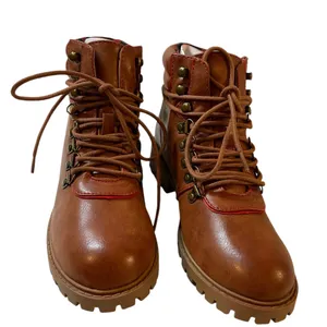 MIA Lance Cognac Luggage Brown/Red Lace Up Ankle Hiking Boots NIB - Size 6 thumbnail 4