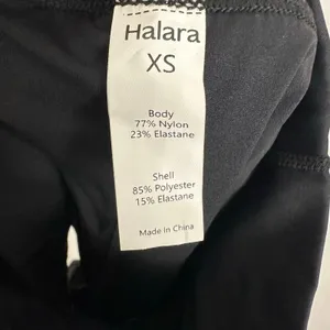 Halara High Waisted Active Flare Shorts Black Ruffles Mesh Accents XS NEW thumbnail 3
