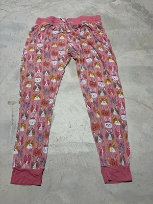 Little sleepies Pink boho bunnies Print Pajama Pants large thumbnail 1