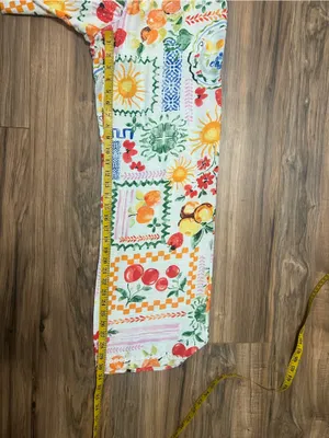 Dee Elly Cherry Farmers Market Fruit Print Wide Leg Lined Pants M NWT thumbnail 4