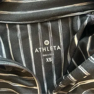 Athleta Half-Zip Pullover Top in Black and White Stripes thumbnail 4