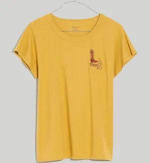 New Tags Madewell x Made Some Souvenirs “Texas” Embroidered Tee Small Cropped thumbnail 1