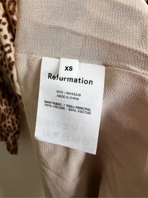 New Reformation Alessandra Leopard Print Wrap Dress Size XS thumbnail 9