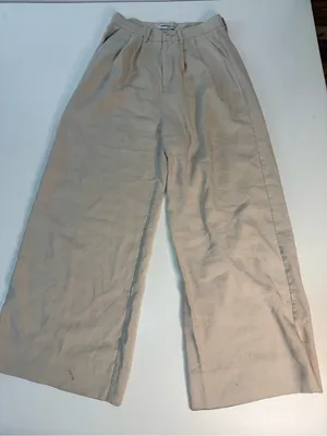 NONchalant Cream Wide-Leg High-Rise Trousers thumbnail 12