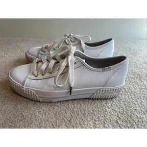 Keds Triple Kick WH57310 Leather White Platform Sneakers Shoes Lace Up thumbnail 3