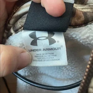 Under Armour Brown Camouflage Jacket quarter zip sweatshirt small duck print thumbnail 4