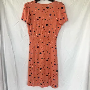 Harkel womens short sleeve v neck knee length stars moon orange dress 4 retro thumbnail 4