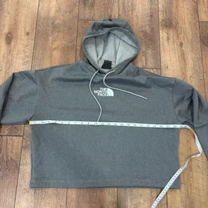The North Face Women's Horizon Performance Fleece Hoodie Heather Grey Crop Sz L thumbnail 6
