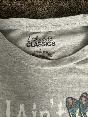 Lifestyle Classics Light Grey Cowgirl Tee Shirt Size Large 0571 thumbnail 3