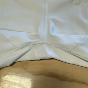 New Balance White Mesh Panel High Waisted Leggings Size S Crisscross Hem Sporty thumbnail 5