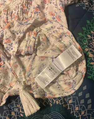 Lucky Brand 7W46342 Lilac Multi Floral Short Sleeve Peasant Top $69.50 EUC M thumbnail 9