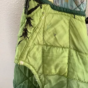 Reversible Green Multicolor Colorful‎ Patchwork Quilted Artsy Goblincore Vest L thumbnail 8