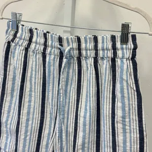 Argee Design Studio Blue White Striped Cotton Drawstring Shorts‎ Women's Medium thumbnail 3