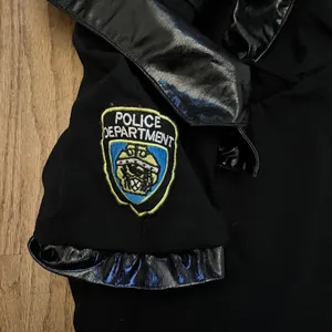 Womens Police Officer Costume Mini Dress Black Faux Leather Trim Small thumbnail 7
