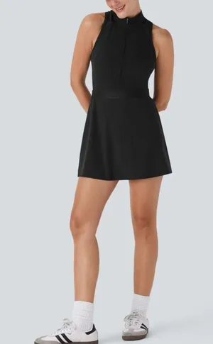 NWT Halara Half Zip Racerback Cut Out Cool Dry Mini Golf Active Dress-Golf Tee thumbnail 5
