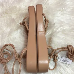 Torrid Tie Ankle Strappy Flatform Sandal Nude. Size 8.5 WW thumbnail 3