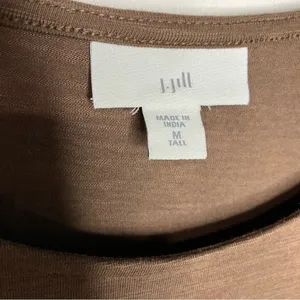 J. Jill‎ brown casual dress with ruffle hem short sleeves size medium tall thumbnail 4