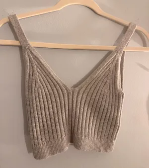 Aerie Cropped Tank Grey thumbnail 1