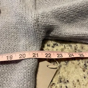 Luna Ivy Grey Blue Chunky‎ Knit Cherry Cardigan Sweater NWT Womens Small thumbnail 7