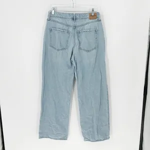 Hollister ultra high ride baggy light was wide leg jeans school retro sz 8 thumbnail 2