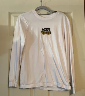 Vans White sunflower long sleeve size m(fits like small) thumbnail 1