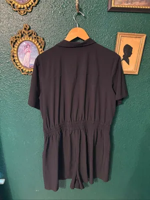 Athleta Black Performance Athleisure Romper Sz Large thumbnail 2