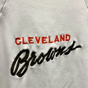 Vintage 1980s Cleveland Browns Embroidered Logo Crewneck Sweatshirt USA Made L thumbnail 2