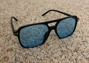 Blue Lens Aviator Sunglasses thumbnail 1