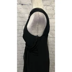 Vintage En Francais black sleeveless gown with a halter neckline Flowing Size 14 thumbnail 5