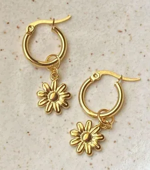 Handmade cute retro cottage fairy style gold tone mini flower necklace 🌼 thumbnail 8