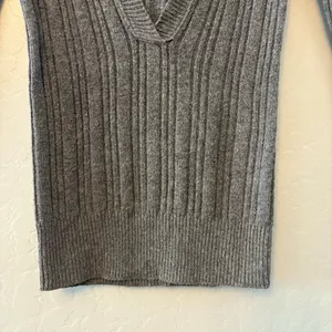 Hollister Y2K dark gray long sleeve hooded cable knit deep v-neck sweater small thumbnail 5