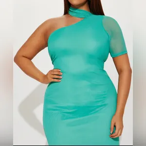 Mesh Sleeve Maxi Dress: Mint- Size Small 3/5 thumbnail 3